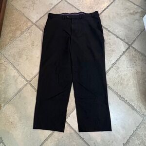 Hiltl Mens 38x29 Black Crease Resistant Cotton Lycra Trousers
